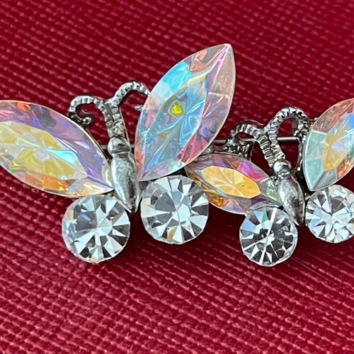 Vintage Czechoslovakian Brooch 2 Butterflies like new