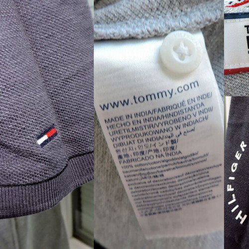 Tommy Hilfiger Denim men's grey short sleeve polo shirt size L