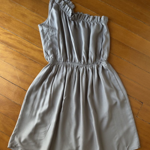 Oysho one-shoulder summer dress, grey, size M