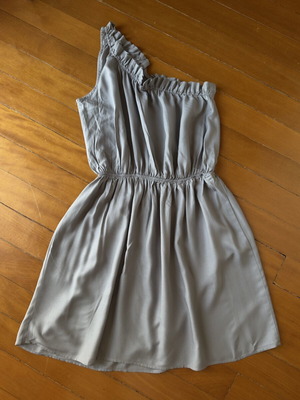 Oysho one-shoulder summer dress, grey, size M