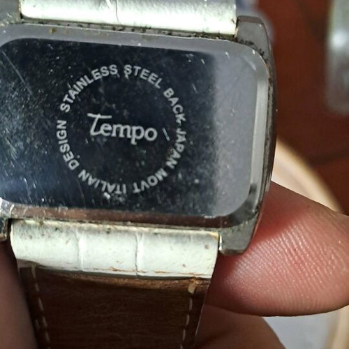 Tempo wristwatch women's used, white and silver