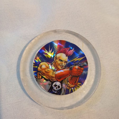 Collectible tazo cap with holographic superhero image used