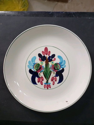 Κεραμικό πιάτο μεταχειρισμένο με φυτικό διάκοσμο, 24x2 εκ.