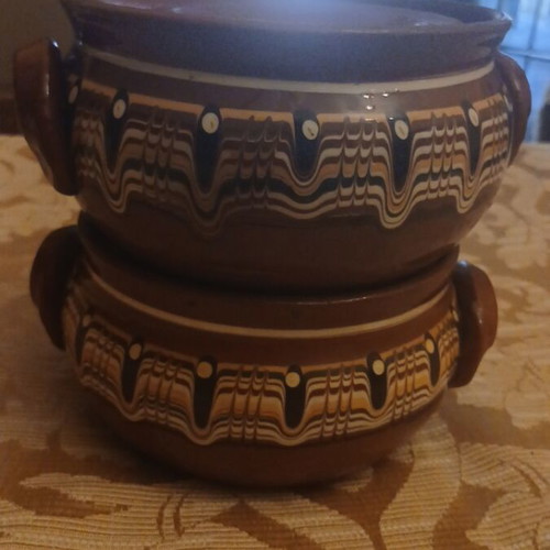 Clay Individual Giouvetsakia / Casseroles with Lid, set of 2