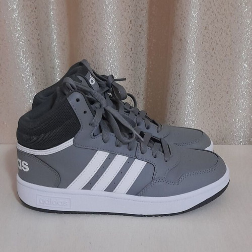 Adidas Hoops 3.0 Mid K athletic boots new, grey with white stripes