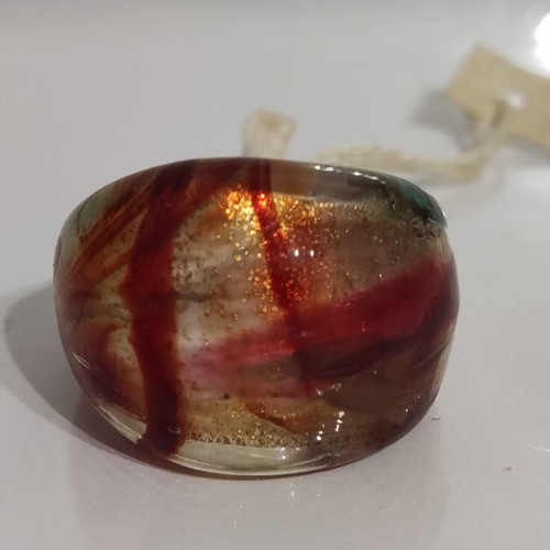 Murano ring N.54 new, multicolor, handmade glass