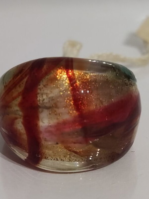 Murano ring N.54 new, multicolor, handmade glass