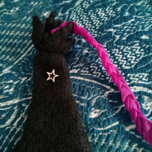 Wool triangular black hat with rock style