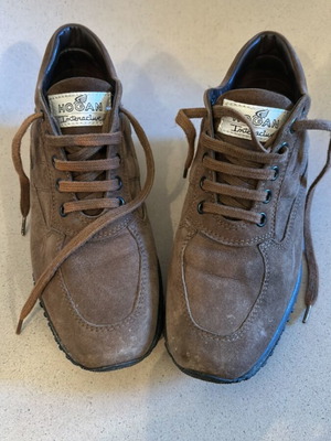 Hogan Interactive sneakers used, brown suede, women's size 35