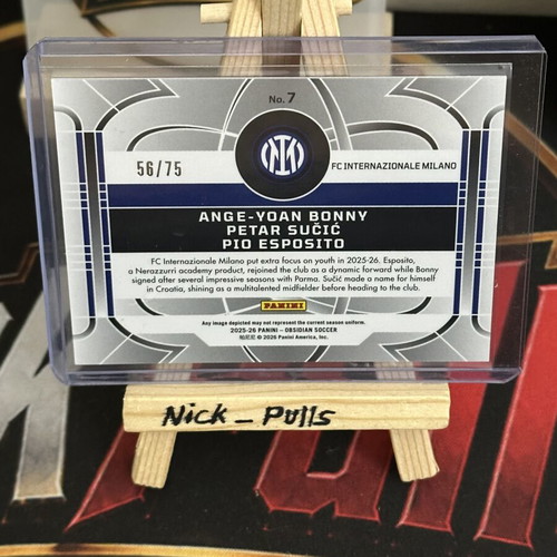 Panini Obsidian Nucleus Orange /75 Bonny-Sucic-Esposito #7 Inter Milan