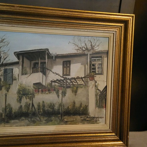 Antonarakou 85 oil painting used, wooden frame