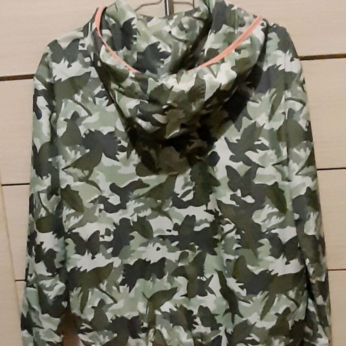 Pull & Bear Windbreaker Jacket Large Unisex New Olive Green Hooded