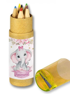 Elephant Girl Colored Pencils 10 pcs new with name