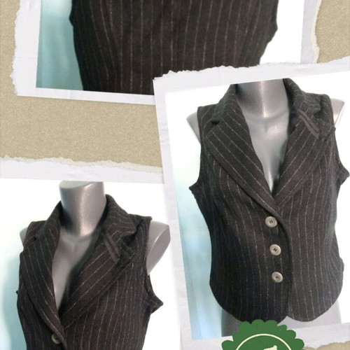 Elegant wool vest Miss Etam like new, black and white