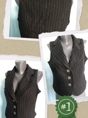 Elegant wool vest Miss Etam like new, black and white