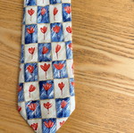 N&B Ties Vintage silk men's tie with tulips