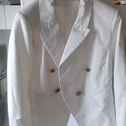Grama white jacket used with gold buttons short