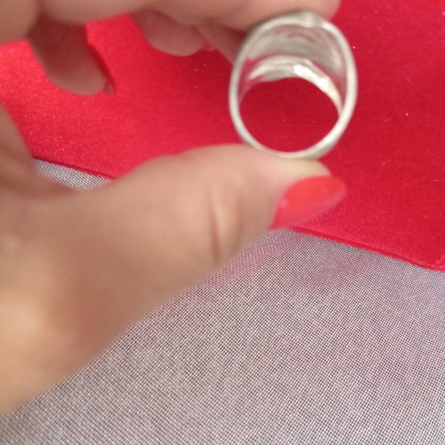 Silver 925 matte ring new, large