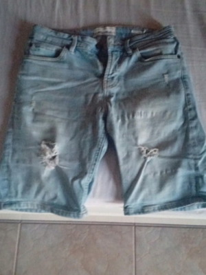 Pull & Bear short jean used, turquoise, size S