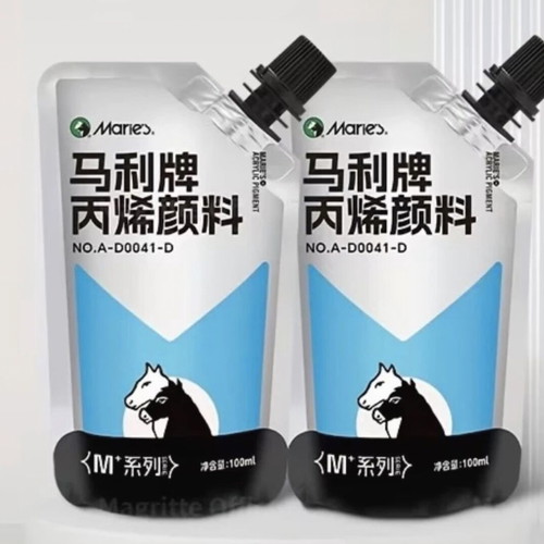 Acrylic paints in white and light blue