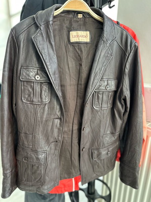 Δερμάτινο μπουφάν Leonardo μεταχειρισμένο, καφέ, μέγεθος 38