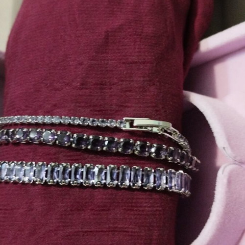 Bracelets set of three with synthetic zirconia new, very shiny