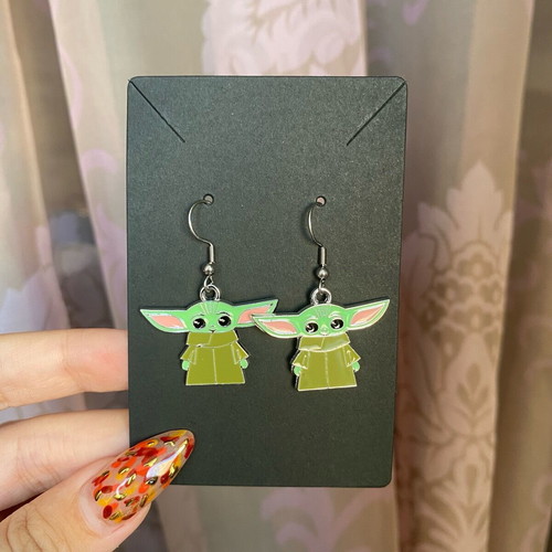 Baby Yoda earrings new with hypoallergenic steel hooks