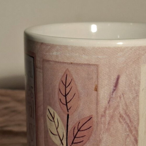 Pink mug with soft design, like new