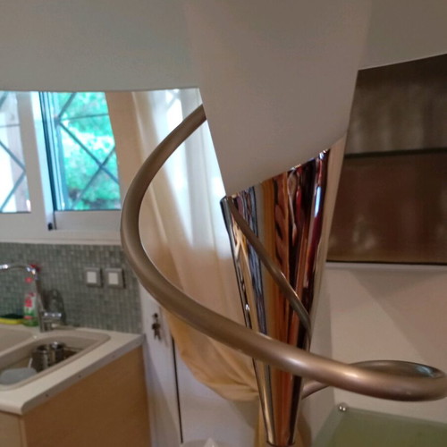 Set of ceiling lamp and 2 silver table lamps like new