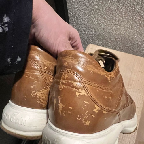 Hogan Interactive sneakers used, brown leather, size 36.5 (EU38)