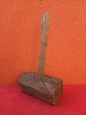 Wooden hammer of English army for pegs