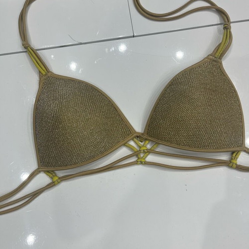 Women's swimsuit used, gold, triangle with push up, size L