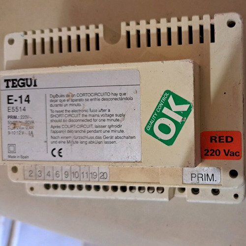 TEGUI E-14 Rectifier Power Supply used for Video Intercom