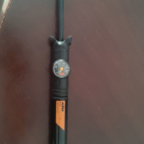 KTM hand bicycle pump, telescopic, aluminum, black with orange details