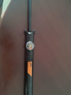 KTM hand bicycle pump, telescopic, aluminum, black with orange details