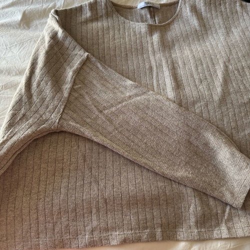 ZARA Crop women's top like new, beige with gold thread