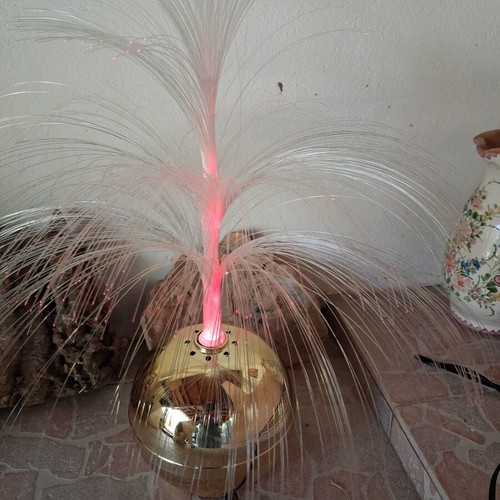Vintage fiber optic table lamp 1970s Space Age, like new