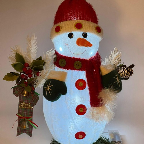 Christmas snowman vintage 1980 illuminated like new, height 46 cm