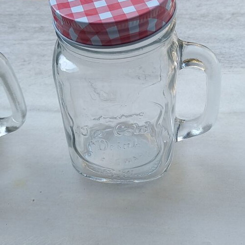 Glass jars with screw lids, set of 2