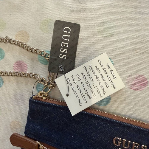 Guess Jean handbag new with chain and card pocket, blue