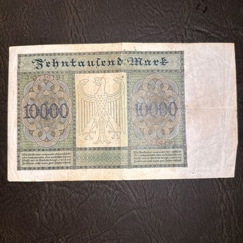 German 10000 Mark Reichsbanknote 1922 vintage collectible