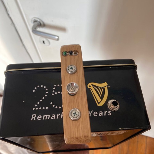 Cigar box guitar used, electroacoustic, Guinness 250 years edition