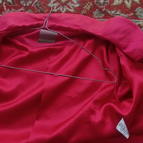 Milk & Honey fuchsia jacket like new, medium, cotton and silk