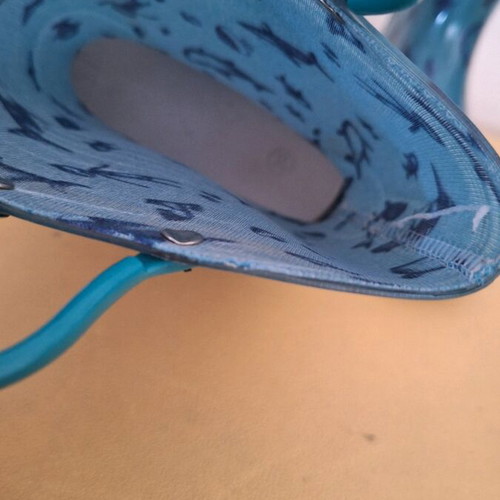 Children's galotses size 29 like new, blue with fish pattern