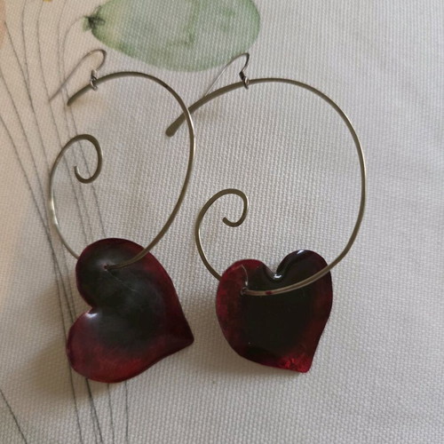 Heart earrings vintage piece