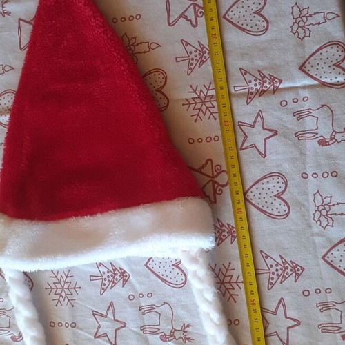 Christmas hat with braids used, 65 cm length