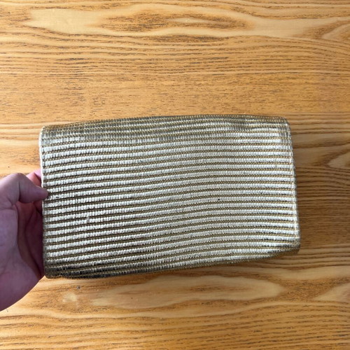 H&M gold summer clutch bag used