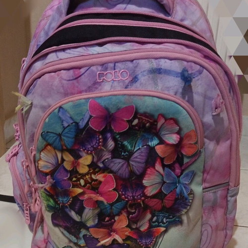 Polo Extra Butterflies Balloon School Backpack and Pencil Case like new