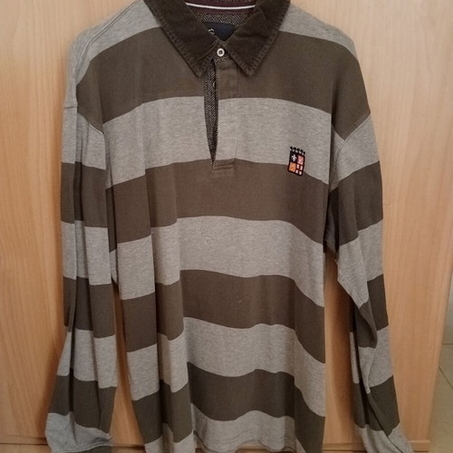 Emilio Corali Men's Long Sleeve Striped Polo Shirt 3XL like new