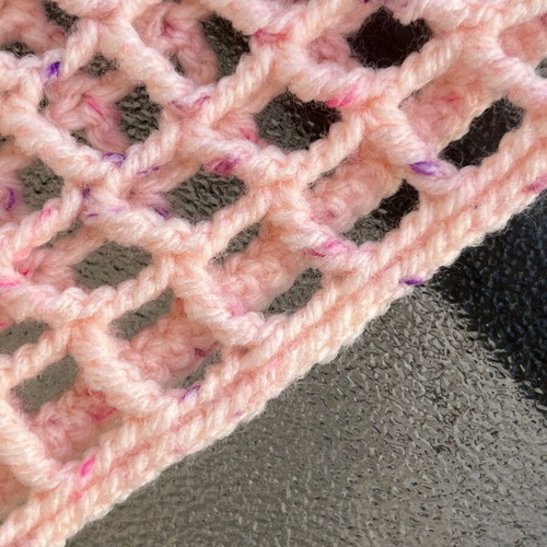 Crochet long-sleeve top like new, pink, size M